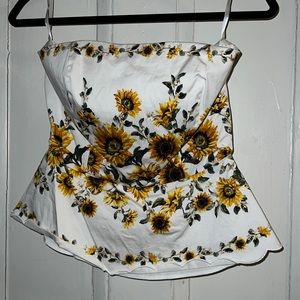 WHBM Sunflower Lined Tube-top
